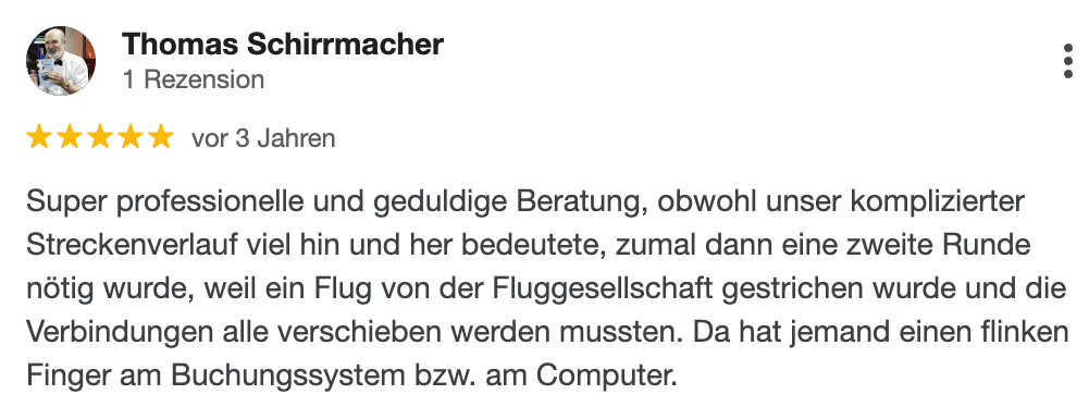 echte Bewertungen bei Google für das Reisebüro Ticket-Shop aus Konstanz