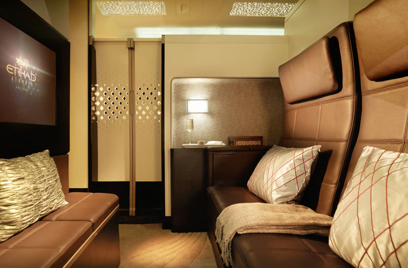 Wohnzimmer der Etihad Residence Suite im Airbus A380